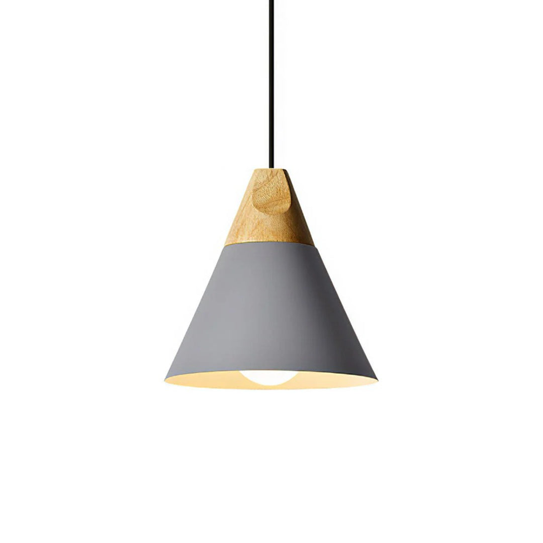 Scandinavian Wood Metal Pendant Light