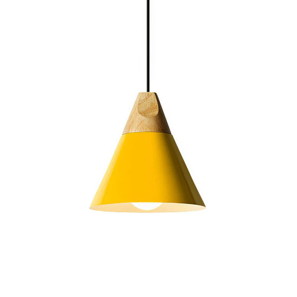 Scandinavian Wood Metal Pendant Light