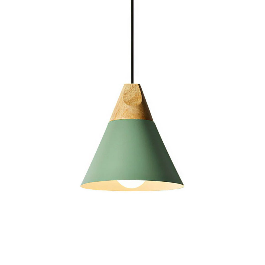 Scandinavian Wood Metal Pendant Light
