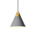 Scandinavian Wood Metal Pendant Light