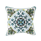 Embroidered Cushion Cover Cotton Polyester Canvas | Floral Pattern Twill Weave | Hidden Zipper for Seamless Home Styling