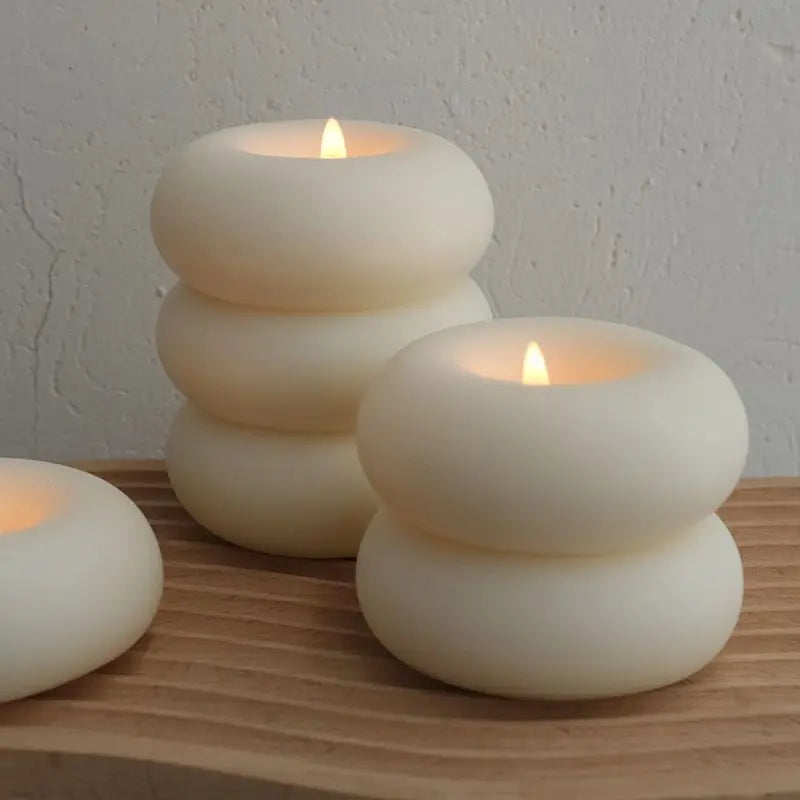 Round Smokeless Donut Aromatherapy Candle