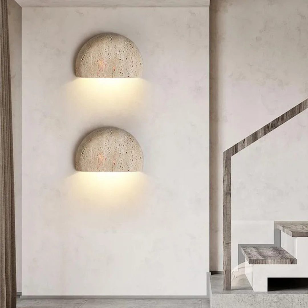 Half Moon Stone Wall Light