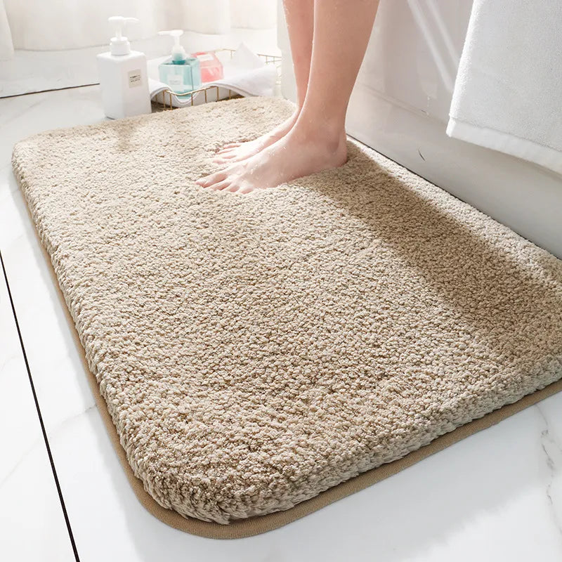 Microfiber Bathroom Mat Ultra Absorbent Thick Pile | Anti-Slip Backing for Safety | Machine Washable Soft Floor Rug for Shower
