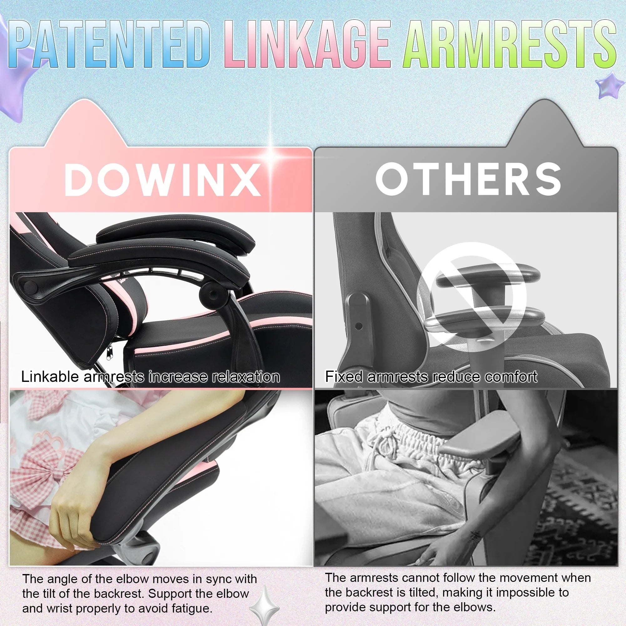 Cat Ear Gaming Chair Ergonomic Computer Chair