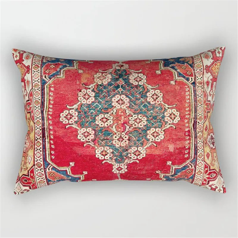 Moroccan Persian Style Pillowcase | Retro Bohemian Decorative Pattern | Vintage Texture for Sofas Beds and Accent Chairs