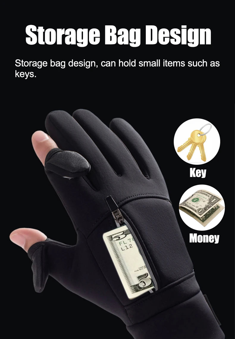 Waterproof Winter Gloves | Thermal Touchscreen Cycling Gloves | Windproof Outdoor Rain Gloves with Warm Thermal Fleece Lining