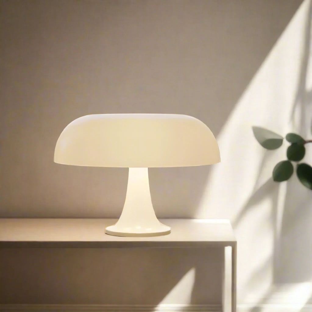 Table Lamp ABS and PS Construction | Retro Mushroom Dome Style | USB-C Powered LED with Three Adjustable Lighting Modes