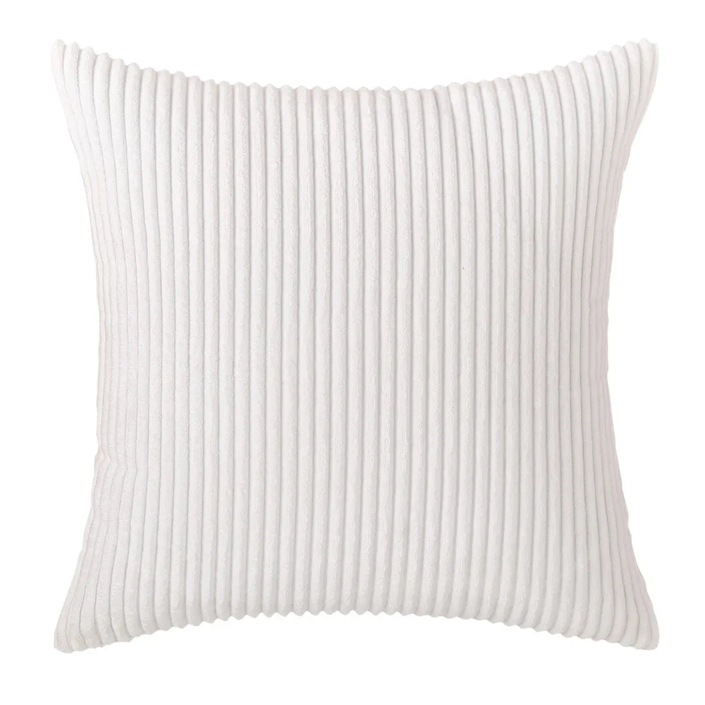 Corduroy Striped Throw Pillow Textured Decorative Cushion Cover