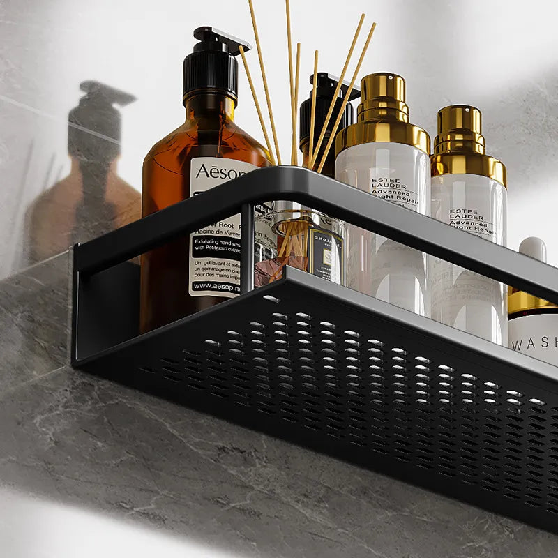 Shower Shelf Aluminum Rustproof Wall Mounted Storage | Single Tier Design | Moisture Resistant Bathroom Organizer