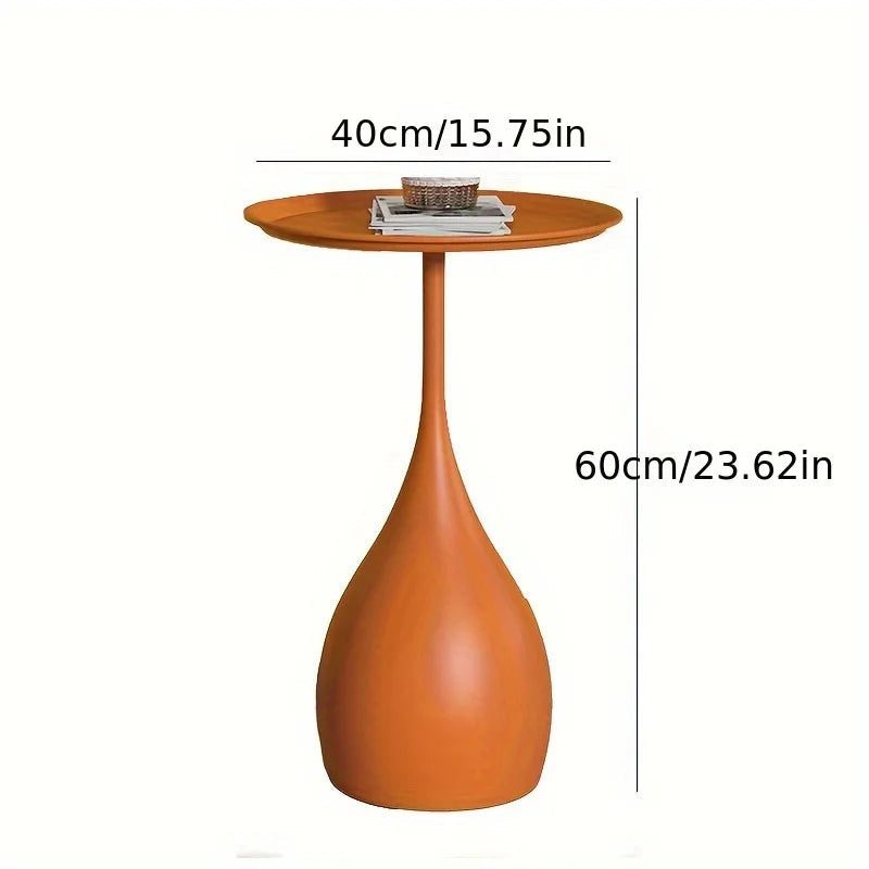 Mobile Round Side Table with Light Luxury Mini Design for Sofa or Bed