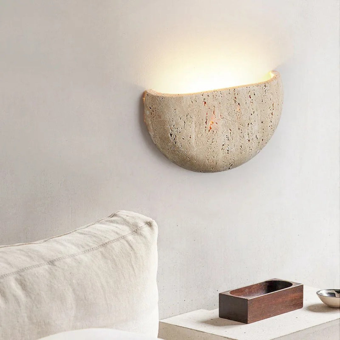 Half Moon Stone Wall Light