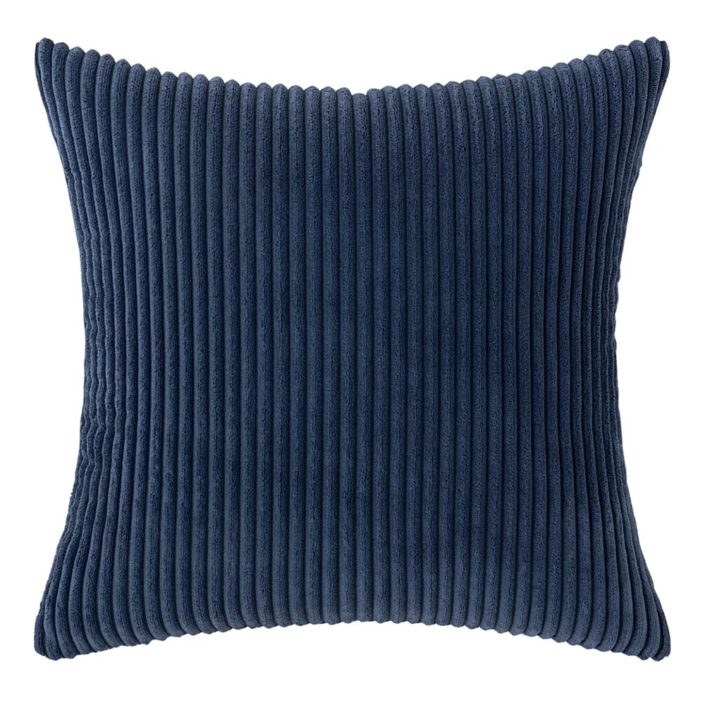 Corduroy Striped Throw Pillow Textured Decorative Cushion Cover