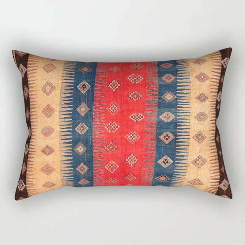 Moroccan Persian Style Pillowcase | Retro Bohemian Decorative Pattern | Vintage Texture for Sofas Beds and Accent Chairs
