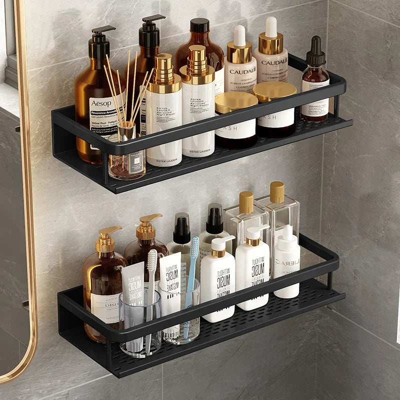 Shower Shelf Aluminum Rustproof Wall Mounted Storage | Single Tier Design | Moisture Resistant Bathroom Organizer
