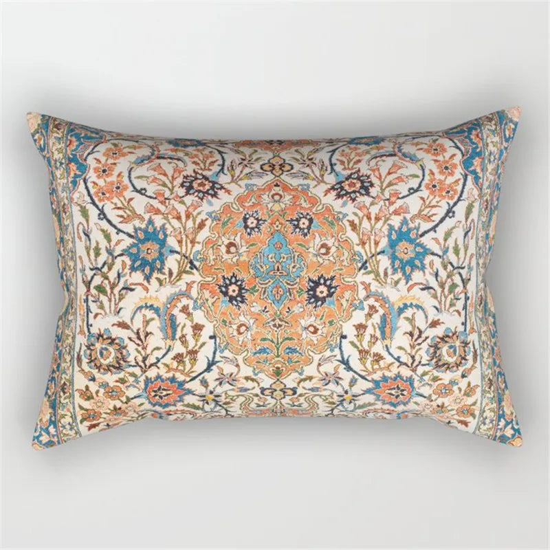 Moroccan Persian Style Pillowcase | Retro Bohemian Decorative Pattern | Vintage Texture for Sofas Beds and Accent Chairs