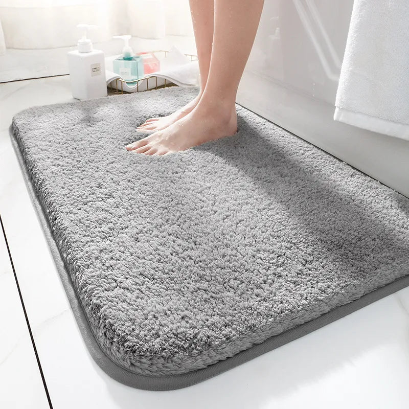 Microfiber Bathroom Mat Ultra Absorbent Thick Pile | Anti-Slip Backing for Safety | Machine Washable Soft Floor Rug for Shower