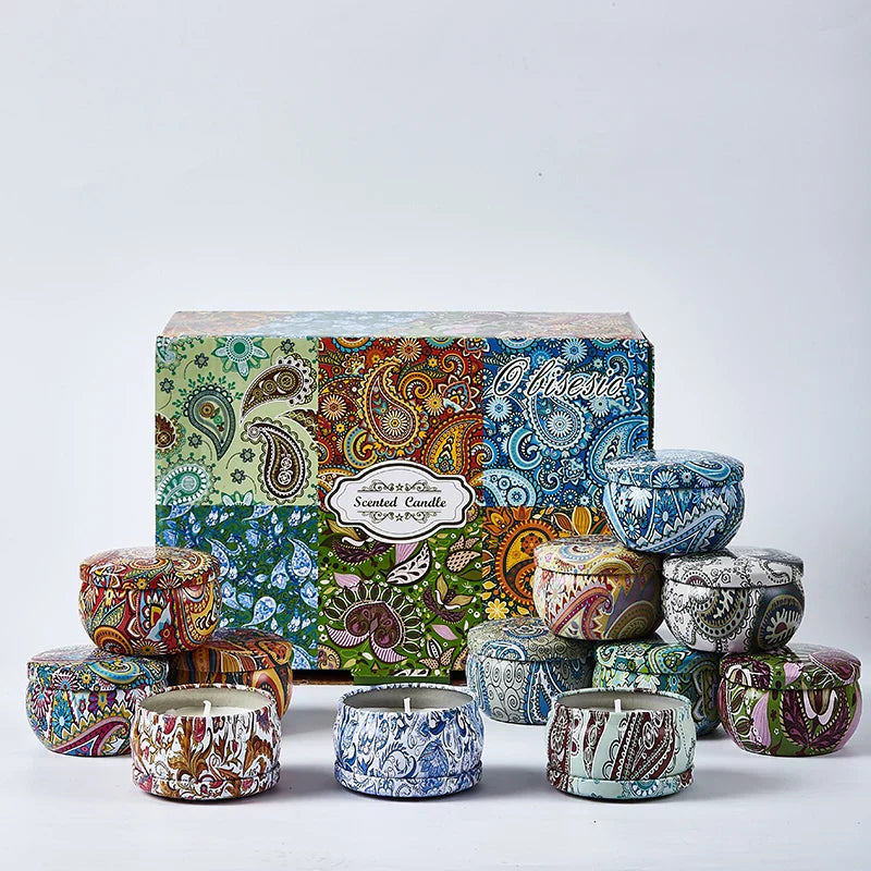 Bohemian Scented Candle Set Decorative Soy Wax Aromatherapy Gift Collection
