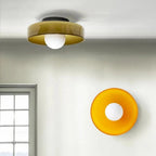 Round Metal Glass Light Fixture