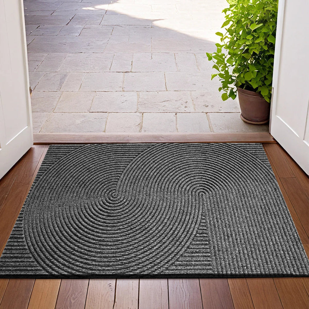3D Groove Doormat - Wear-Resistant Polyester with Non-Slip for Indoor and Outdoor Use