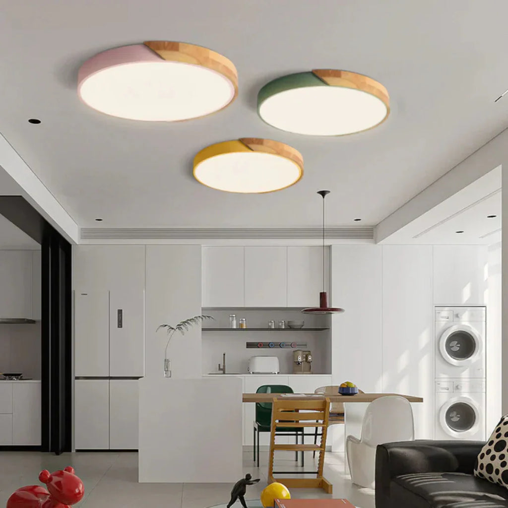 Nordic Wooden Round Ceiling Light
