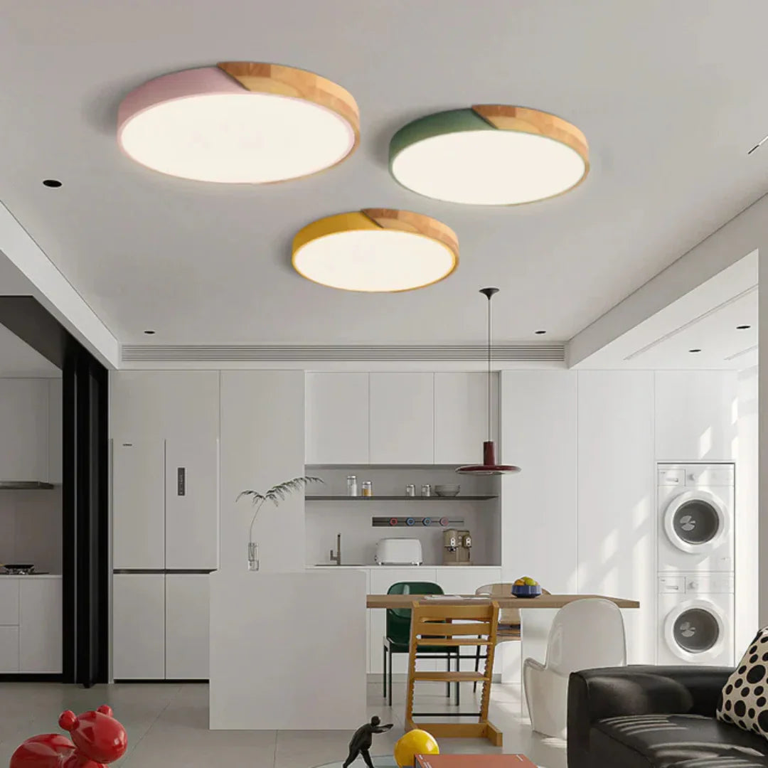 Nordic Wooden Round Ceiling Light