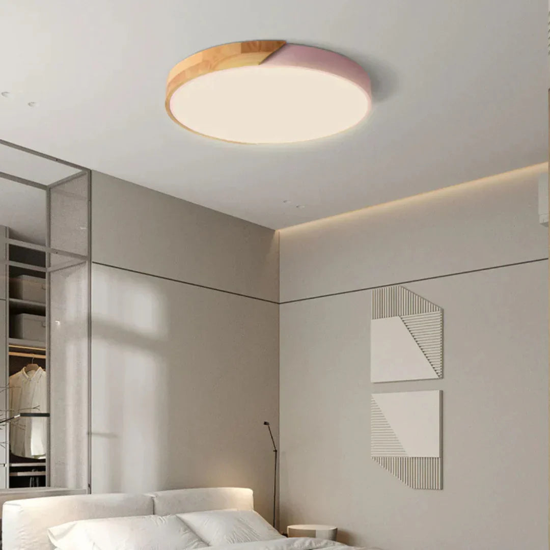 Nordic Wooden Round Ceiling Light