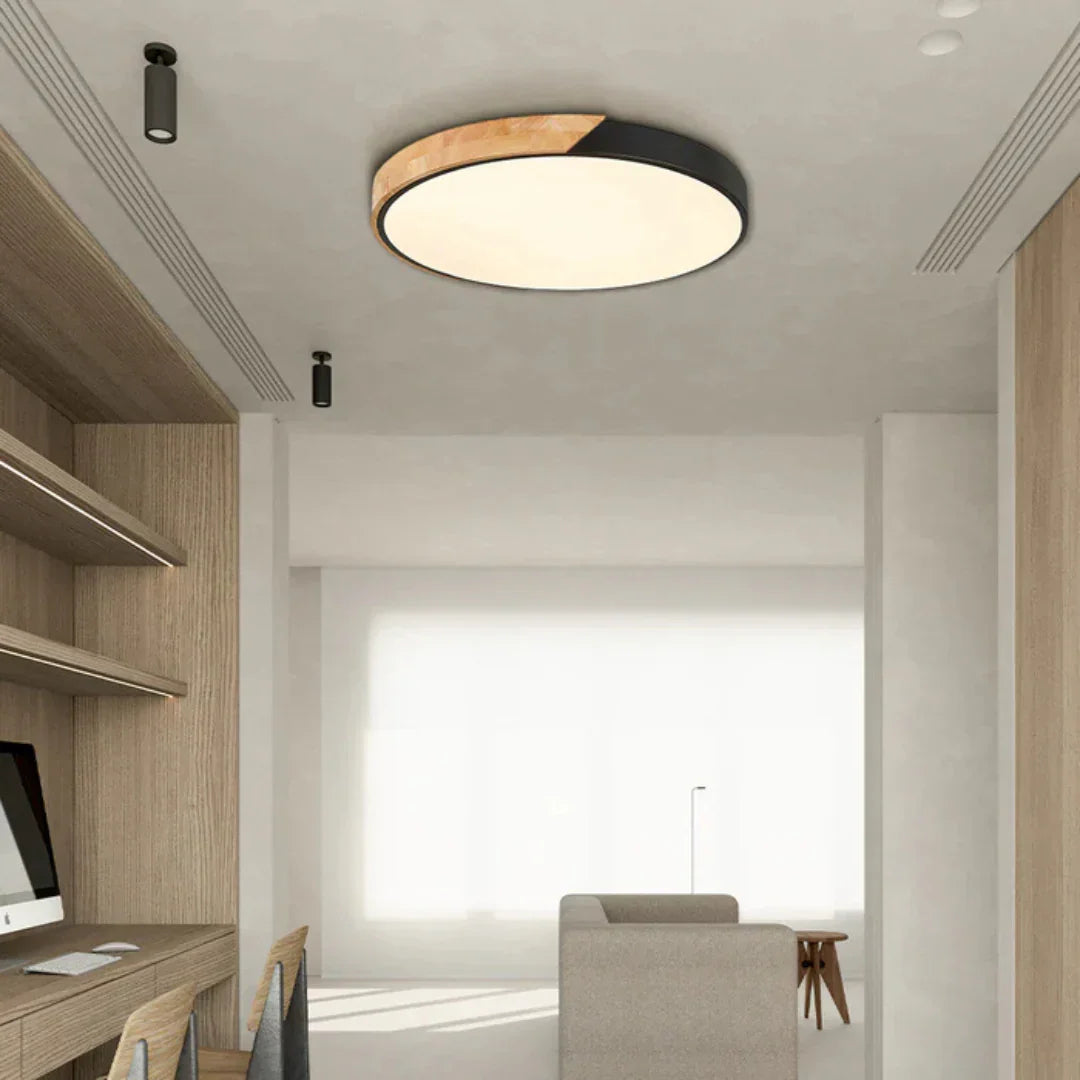 Nordic Wooden Round Ceiling Light