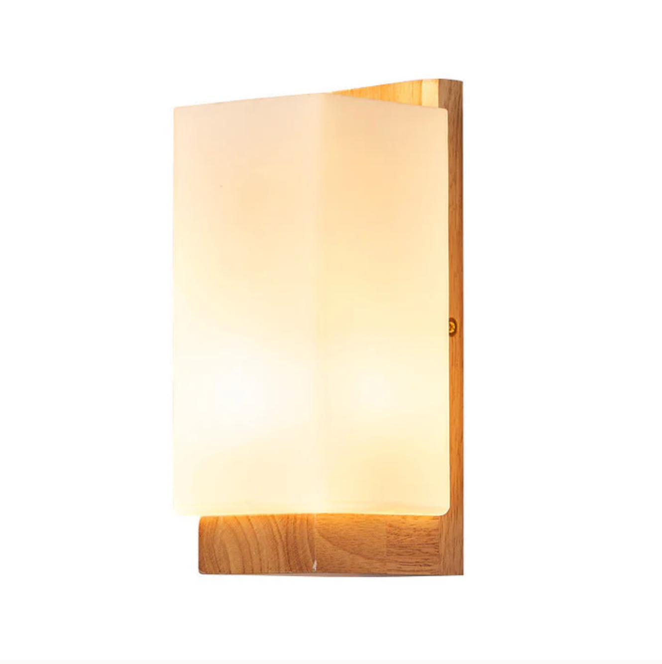 Wood Wall Sconce Glass Shade | Modern Minimalist Style | Soft Ambient Lighting for Bedrooms Hallways and Living Rooms
