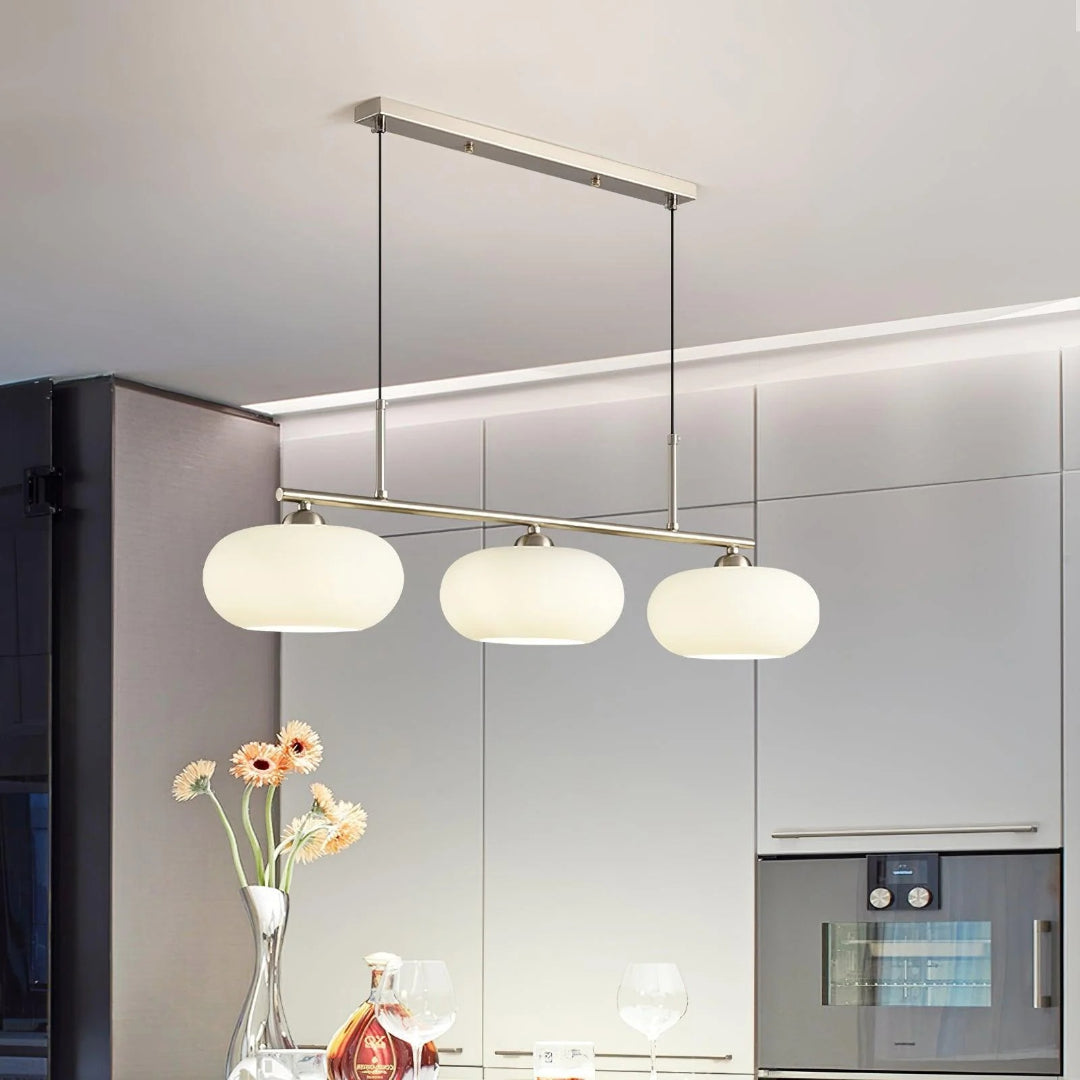 Linear Triple Glass Pendant Light