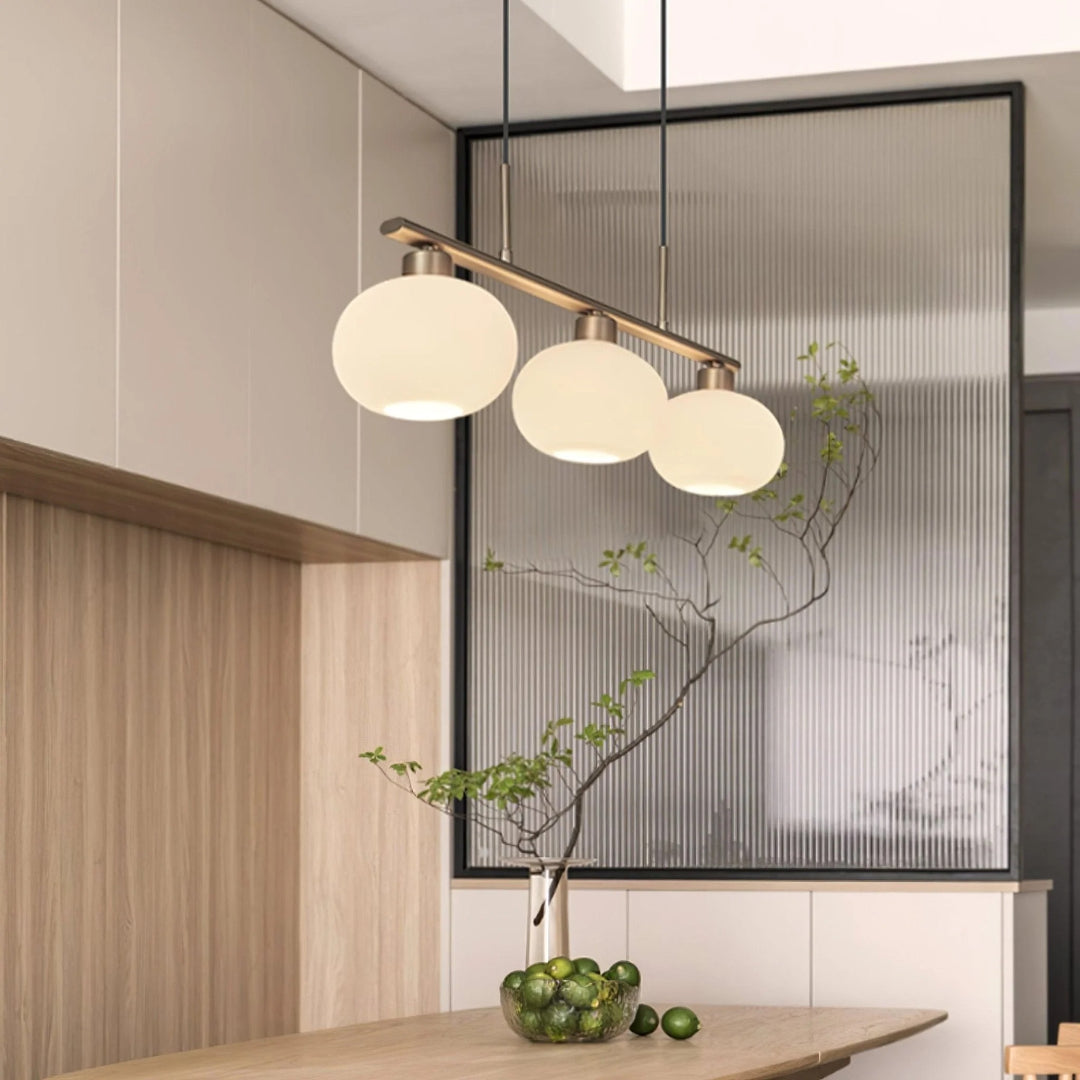 Linear Triple Glass Pendant Light