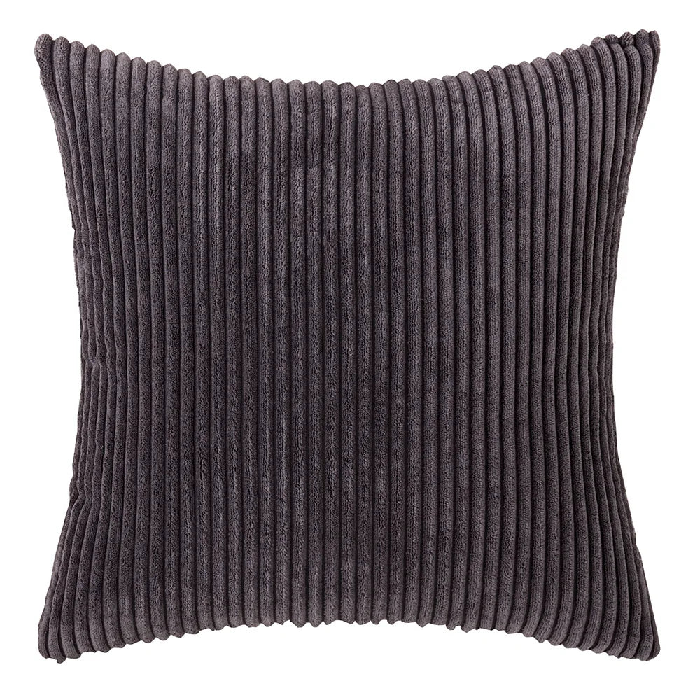 Corduroy Striped Throw Pillow Textured Decorative Cushion Cover