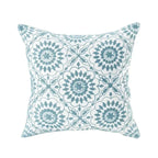 Embroidered Cushion Cover Cotton Polyester Canvas | Floral Pattern Twill Weave | Hidden Zipper for Seamless Home Styling