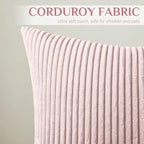 Corduroy Striped Throw Pillow Textured Decorative Cushion Cover