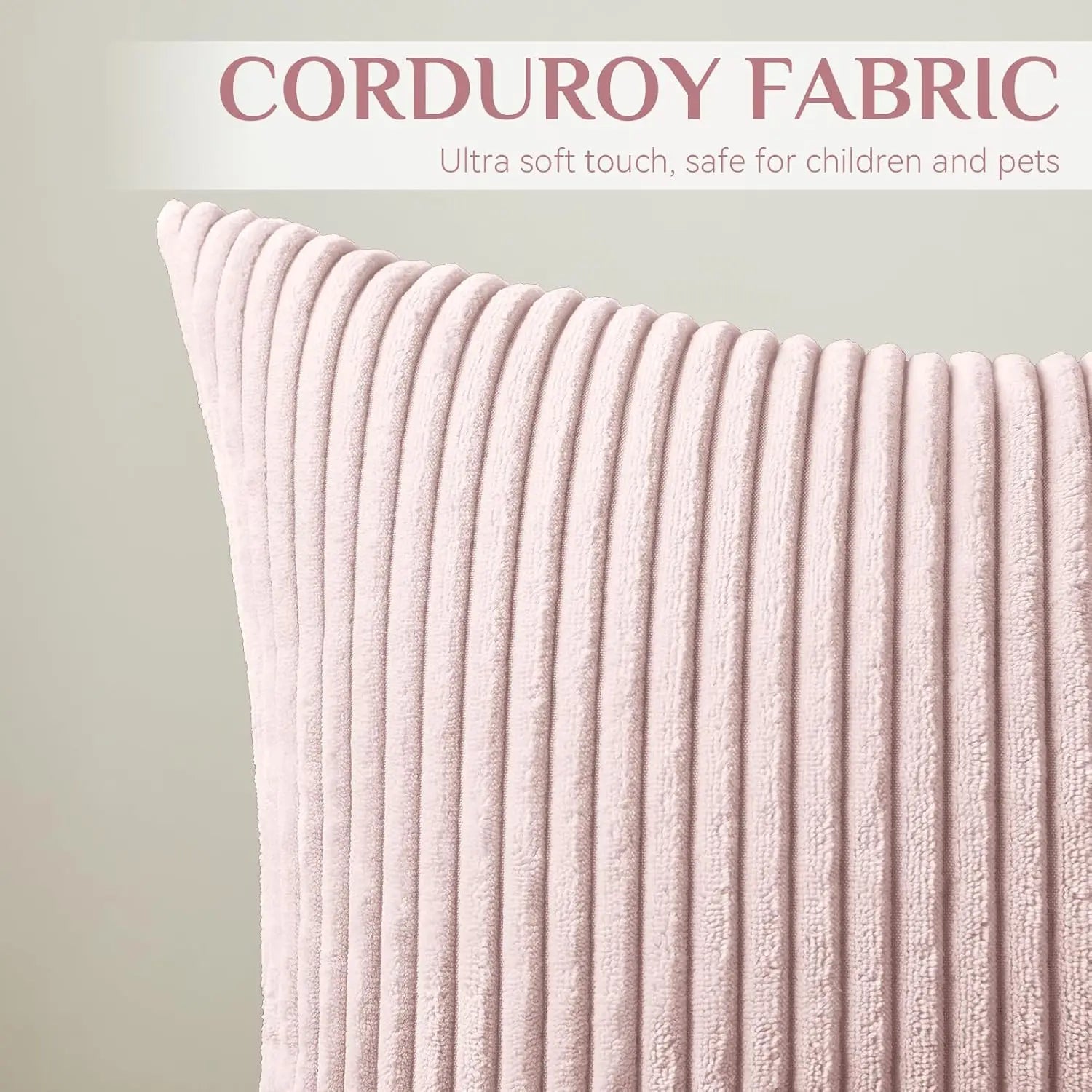 Corduroy Striped Throw Pillow Textured Decorative Cushion Cover