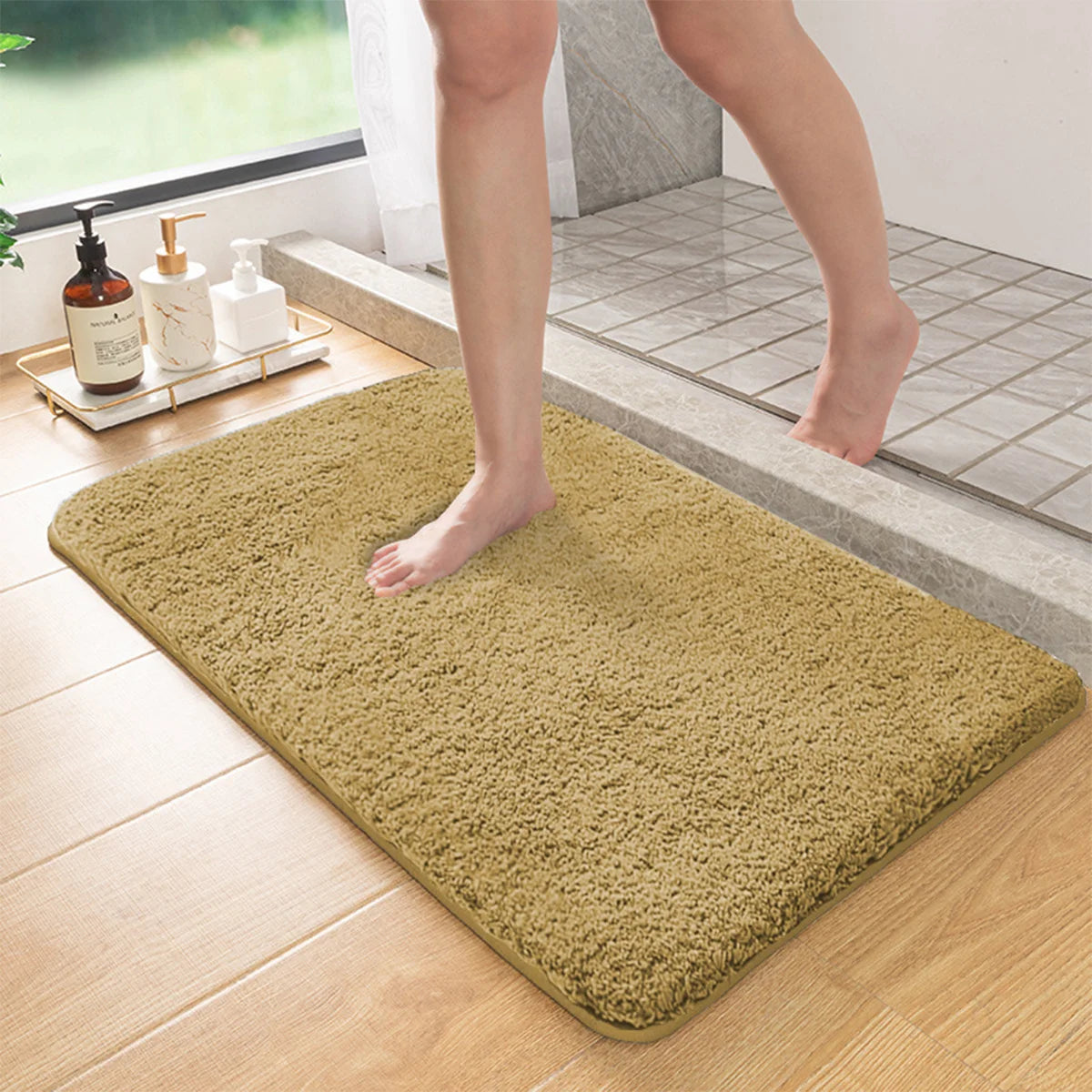 Marcella - Long-Haired Non-Slip Absorbent Bath Mat