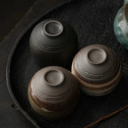 Espresso Cups Ceramic 80 ml | Handmade Rustic Stoneware | Heat Retaining Dishwasher and Microwave Safe Lead-Free Set