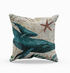 Decorative Cushion with Sea Life Motif