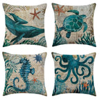 Decorative Cushion with Sea Life Motif
