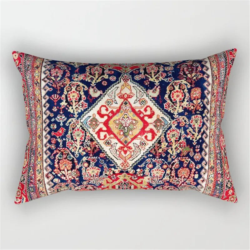 Moroccan Persian Style Pillowcase | Retro Bohemian Decorative Pattern | Vintage Texture for Sofas Beds and Accent Chairs