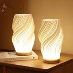 Modern Wavy Table Lamp Sculptural Ambient Light Contemporary Bedside Accent Lamp