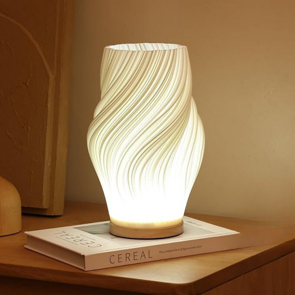 Modern Wavy Table Lamp Sculptural Ambient Light Contemporary Bedside Accent Lamp
