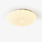Round Flush Mount Ceiling Light Metal and Acrylic | Nordic Shell Art Design | Integrated LED Lighting for Indoor Use
