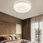 Round Flush Mount Ceiling Light Metal and Acrylic | Nordic Shell Art Design | Integrated LED Lighting for Indoor Use