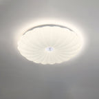 Round Flush Mount Ceiling Light Metal and Acrylic | Nordic Shell Art Design | Integrated LED Lighting for Indoor Use