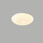 Round Flush Mount Ceiling Light Metal and Acrylic | Nordic Shell Art Design | Integrated LED Lighting for Indoor Use