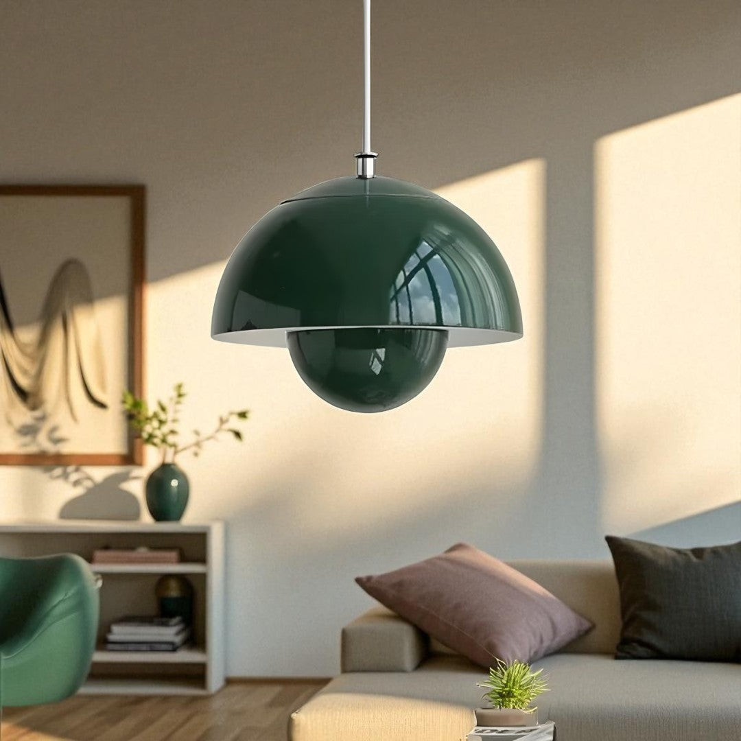 Scandinavian Glass Dome Pendant Light