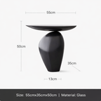 Sculptural Pedestal Side Table Modern Wabi Sabi Accent Table