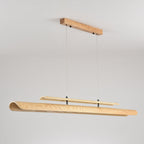 Sora Linear Chandelier turned off, displaying its sculptural form.