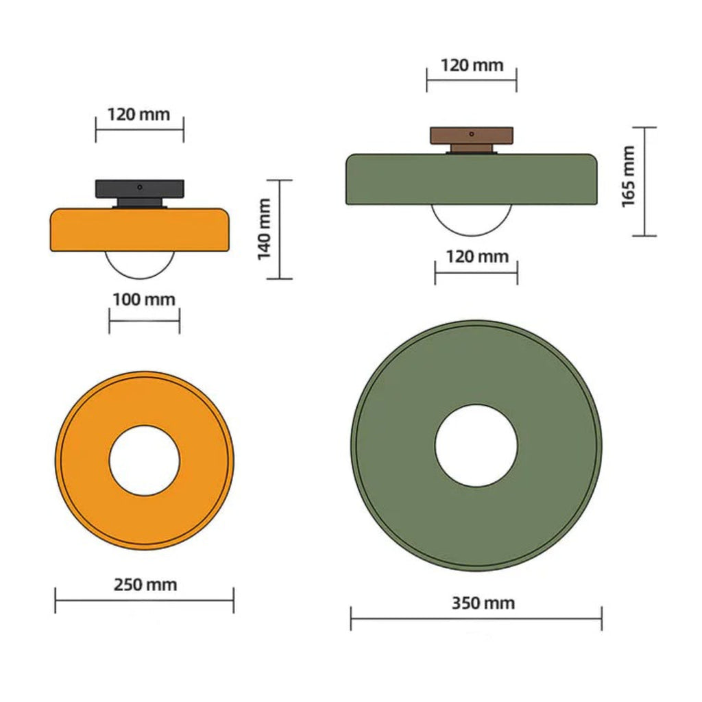 Round Metal Glass Light Fixture